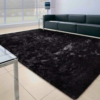  Tapete Apolo Pelo Alto 100x150cm Preto Casa Dona 