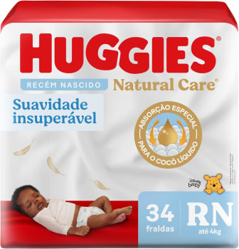 Huggies Fralda Premium Natural Care RN 34 Un