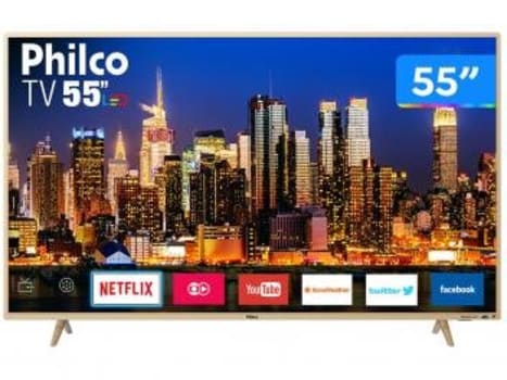 Smart TV 4K LED 55” Philco PTV55F61SNC - Wi-Fi 3 HDMI 2 USB - Magazine Ofertaesperta