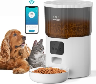 Alimentador Automático Cães Gatos Pets,4L Tuya APP Alimentador Pet Gato Cão Automático Wi-fi Smart Programável 1-4 Refeições por Dia