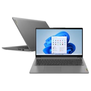 Notebook Lenovo ideapad 3i Intel Core i3 1115G4 8GB 256GB SSD Tela de 15,6" Cinza - 82MD0010BR