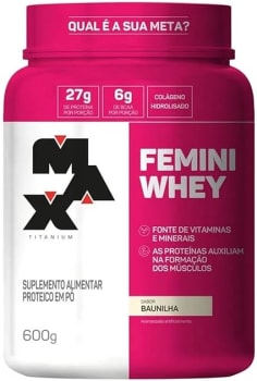 Max Titanium Femini Whey (600G) - Sabor Baunilha