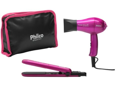 Kit Secador e Chapinha de Viagem - Philco Travel Shine