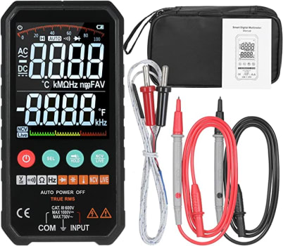 Multímetro digital 6000 contagens True RMS Alta precisão Medida inteligente AC/DC Tensão Resistência Capacitância Freqüência Continuidade Diodo Teste 