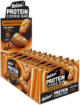 Cookie Bar Protein Amêndoas com Especiarias sem Açúcar sem Glúten sem Lactose Belive 40g - 10 Unidades