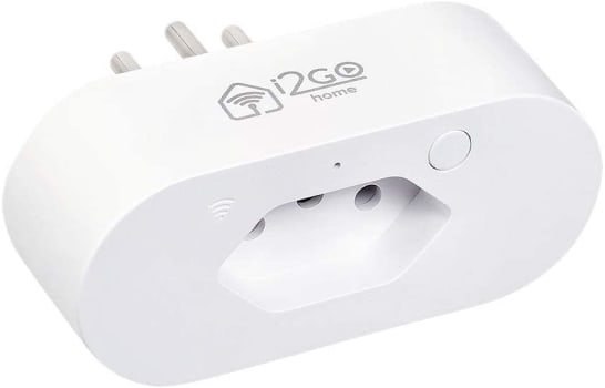 Tomada Inteligente Smart Plug Slim Wi-Fi 10A I2GO Home - Alexa, I2GWAL035, Branco