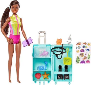 Barbie Profissões Conjunto de Brinquedo Bióloga Marinha