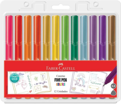 Caneta Ponta Fina Faber-Castell Fine Pen Colors Edição Especial 12 cores