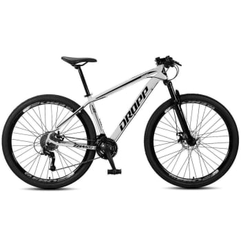 Bicicleta Aro 29 Dropp SW 24 Vel Câmbio Shimano Quadro Alumínio MTB - Branco+Preto