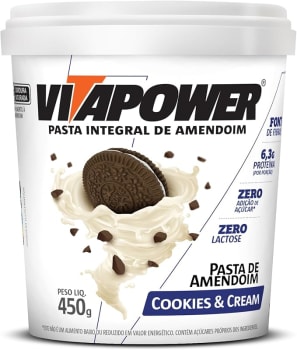 VitaPower Pasta De Amendoim Integral - 450G Cookies And Cream - Vitapower