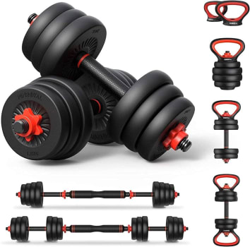 Kit Halteres 6 em 1, Ajustável até 40kg (Preto)