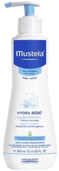  Hydra Bébé Rosto e Corpo, Hidrante Infantil Diário Desde o Nascimento com Ativos Naturais e Patenteados, Mustela, 300 ml 