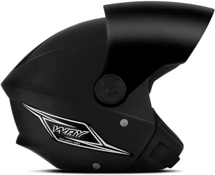 Capacete Aberto Mixs Way Viseira Fume Preto Fosco 58