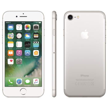 iPhone 7 Apple 128GB, Tela Retina HD de 4,7”, 3D Touch, iOS 10, Touch ID, Câm.12MP, Resistente à Água e Sistema de Alto-falantes Estéreo - Prateado