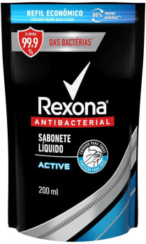 Sabonete Líquido Active Fresh 200ml Refil, Rexona, Branco