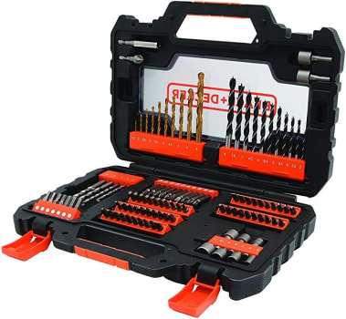  BLACK+DECKER Kit de Furar e Parafusar com Maleta 104 Peças para Furar e Parafusar A7230-XJ 