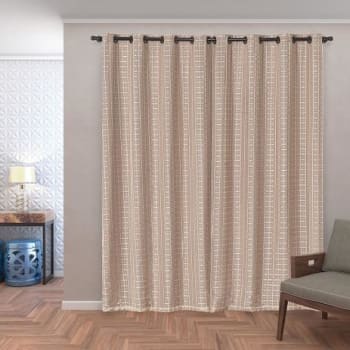 Cortina Blackout PVC com Tecido Voil Xadrez 2,80 m x 2,30 m Avelã - Ecasa