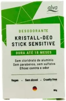 Refil Desodorante de Pedra Cristal Natural Vegano Stick Kristall Sensitive 90g Alva