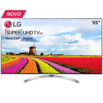 Smart TV LED 55" Nano Cell Super UHD LG 55SJ8000 com Conversor Digital 4 HDMI 3 USB WebOS 3.5 Wi-Fi Integrado
