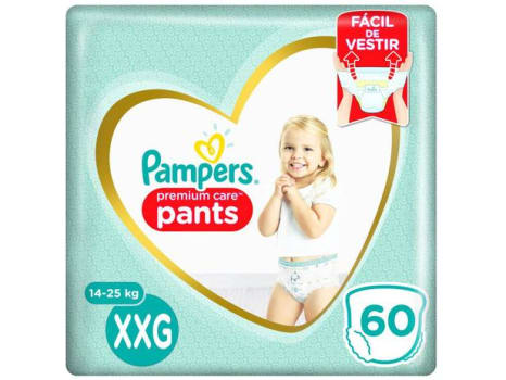 Fralda Pampers Premium Care Pants Calça Tam. XXG - 14 a 25kg 60 Unidades - Magazine Ofertaesperta