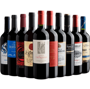 Kit 10 Vinhos por R$27,90 cada garrafa