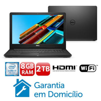 Notebook Dell Core i7-7500U 8GB 2TB Tela 15.6” Linux Inspiron I15-3567-D50P