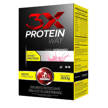 Way Protein 3x: Blend de proteínas concentradas soja, leite e albumina - Midway 300g