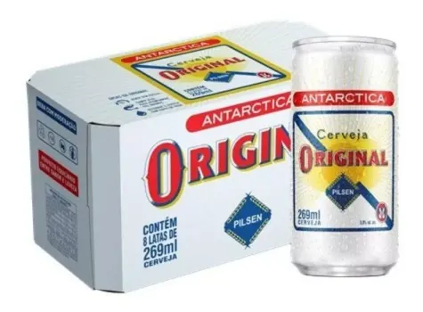 5 Packs — Cerveja Original Antarctica 269ml - 8 Unidades (Total 40 unidades)