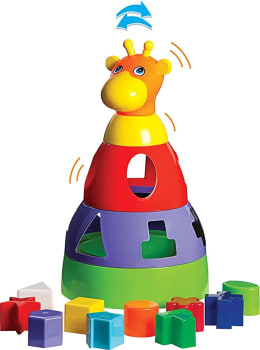 Brinquedo Educativo Girafa Didática com Blocos - Merco Toys