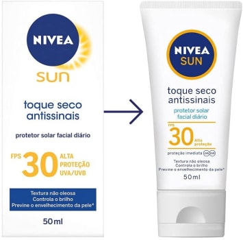 Protetor Solar Facial NIVEA SUN Toque Seco Antissinais FPS30 50ml, Nivea