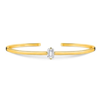 Bracelete Life Nature II Topázio Incolor com Banho Ouro Amarelo