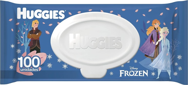 2 Pacotes — Toalhas Umedecidas Huggies Frozen - 100 unidades Cada (Total 200 unidades)