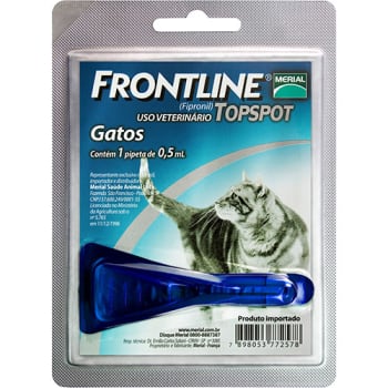 Medicamento Antipulgas e Carrapatos p/ Gatos - Frontline TopSpot