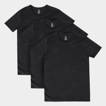 Kit Camisetas Hering Básicas Com 3 Peças Masculinas - Preto