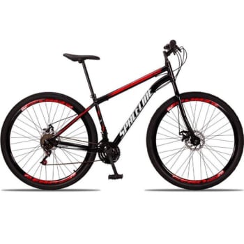 Bicicleta aro 29 Spaceline vênus Aço 21 Vel freio a disco - Preto+Vermelho