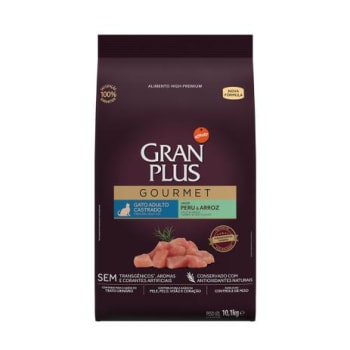 Ração GranPlus Gourmet para Gatos Castrados Sabor Peru - 10,1kg - Gran Plus - Magazine Ofertaesperta