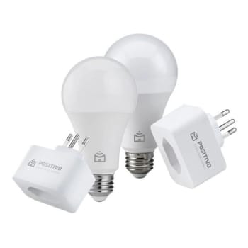 Kit Casa Eficiente Positivo 2 Smart Lâmpadas Wi - Fi + 2 Smart Plugs Wi - Fi Branco Bivolt