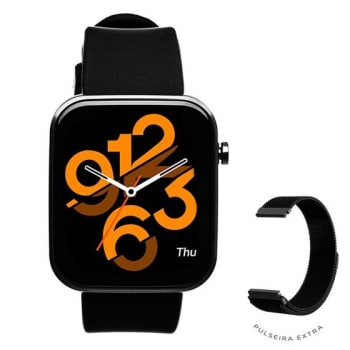 SmartWatch Kabum Smart 500, Preto, Pulseira Extra Preto Magnético, Compatível IoT Tuya - KBSAC005 - KaBuM! Smart - Smartwatch e Acessórios - Magazine {{route.pmdStoreName}}