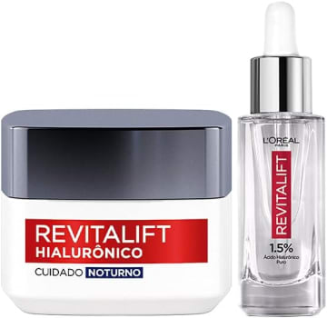 L'Oréal Paris Kit Sérum Preenchedor Facial Anti-Idade 30Ml + Creme Facial Anti-Idade Revitalift Hialurônico 49G