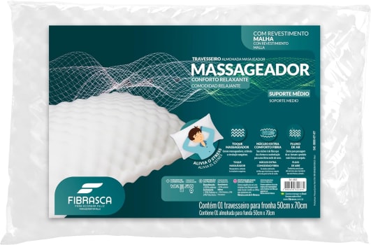 Travesseiro Massageador Suporte Médio -p/Fronhas 50x70cm – Fibrasca