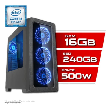 PC Gamer Intel Core i5 8ª Geração 16GB SSD 240GB Gigabyte H310M M.2 CertoX BRAVE 5103