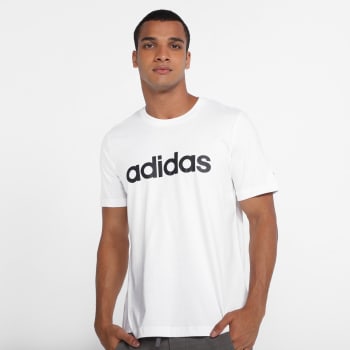 Camiseta Adidas Logo Linear Masculina - Branco+Preto