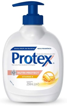 3 Unidades Sabonete Líquido para as Mãos Protex Nutri Protect Vitamina E 250ml