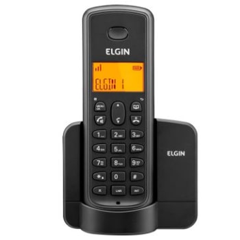 Telefone sem fio Elgin TSF8001 Preto - Tecnologia DECT 6.0, Display iluminado, Identificador de chamadas, viva-voz, localizador de monofone, agenda