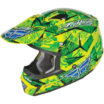 Capacete Trophy 2 Verde Amarelo e Preto M - Fly Racing