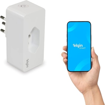 Plugue de Tomada inteligente 10A Elgin Bivolt Compatível com Alexa e Google Home