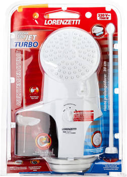 Ducha Top Jet Turbo Multitemperaturas 220V 7500W Lorenzetti 7541515 Branco Pequeno