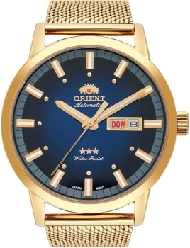 Relogio Masculino Orient Automatico Dourado Banhado Ouro 469GP085F-D1KX