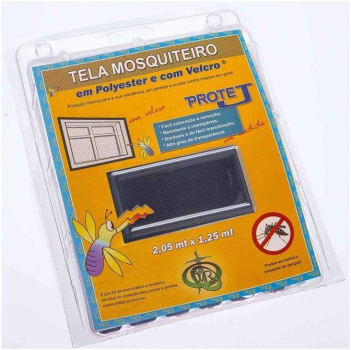 Tela Mosquiteiro Com Velcro Protej Cinza