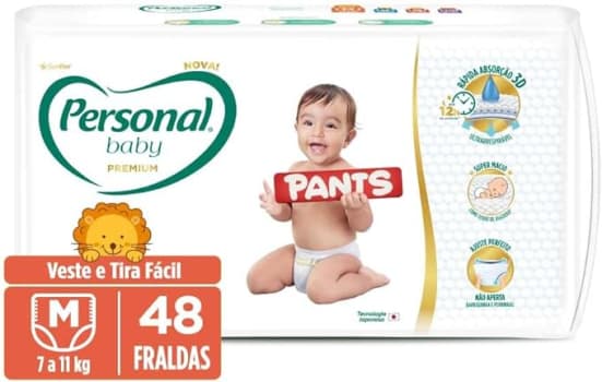 Fralda Personal Baby Premium Pants M - 48 Unidades